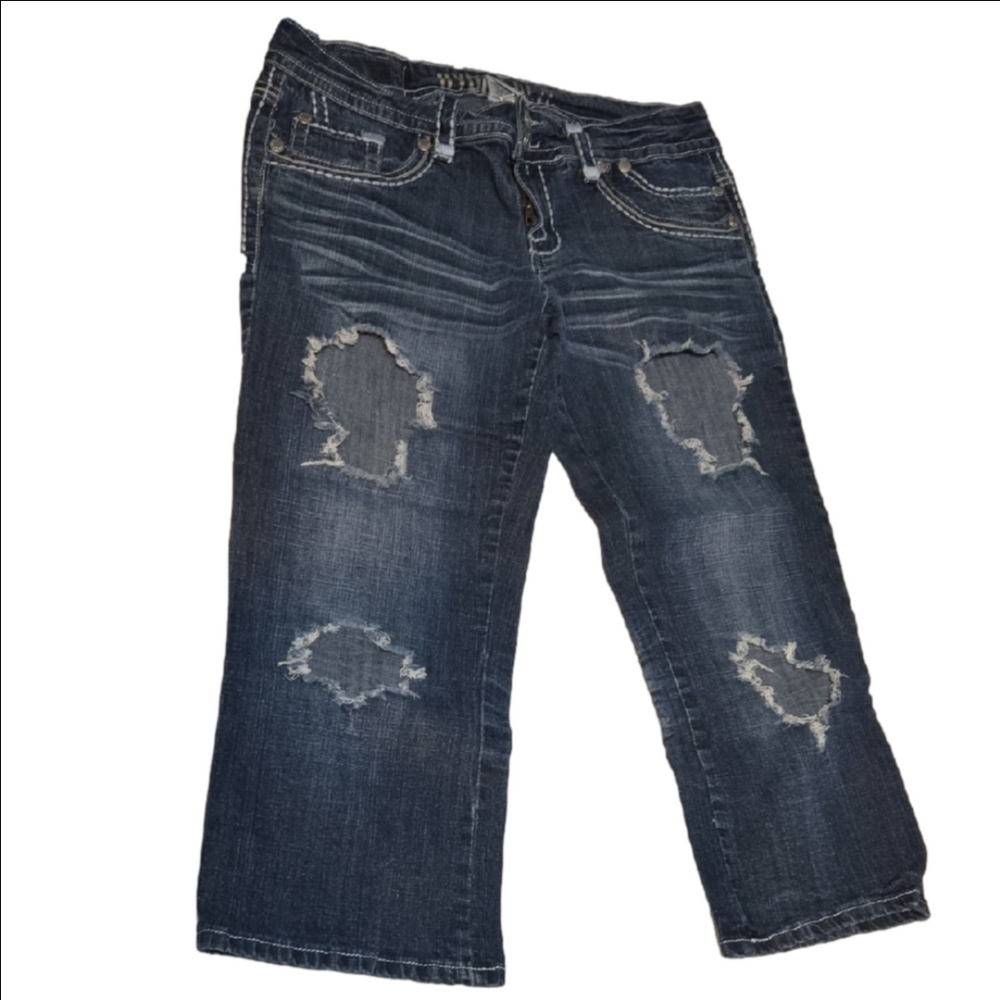 ♡Hydraulic Distressed Cropped Jeans Size 9/10